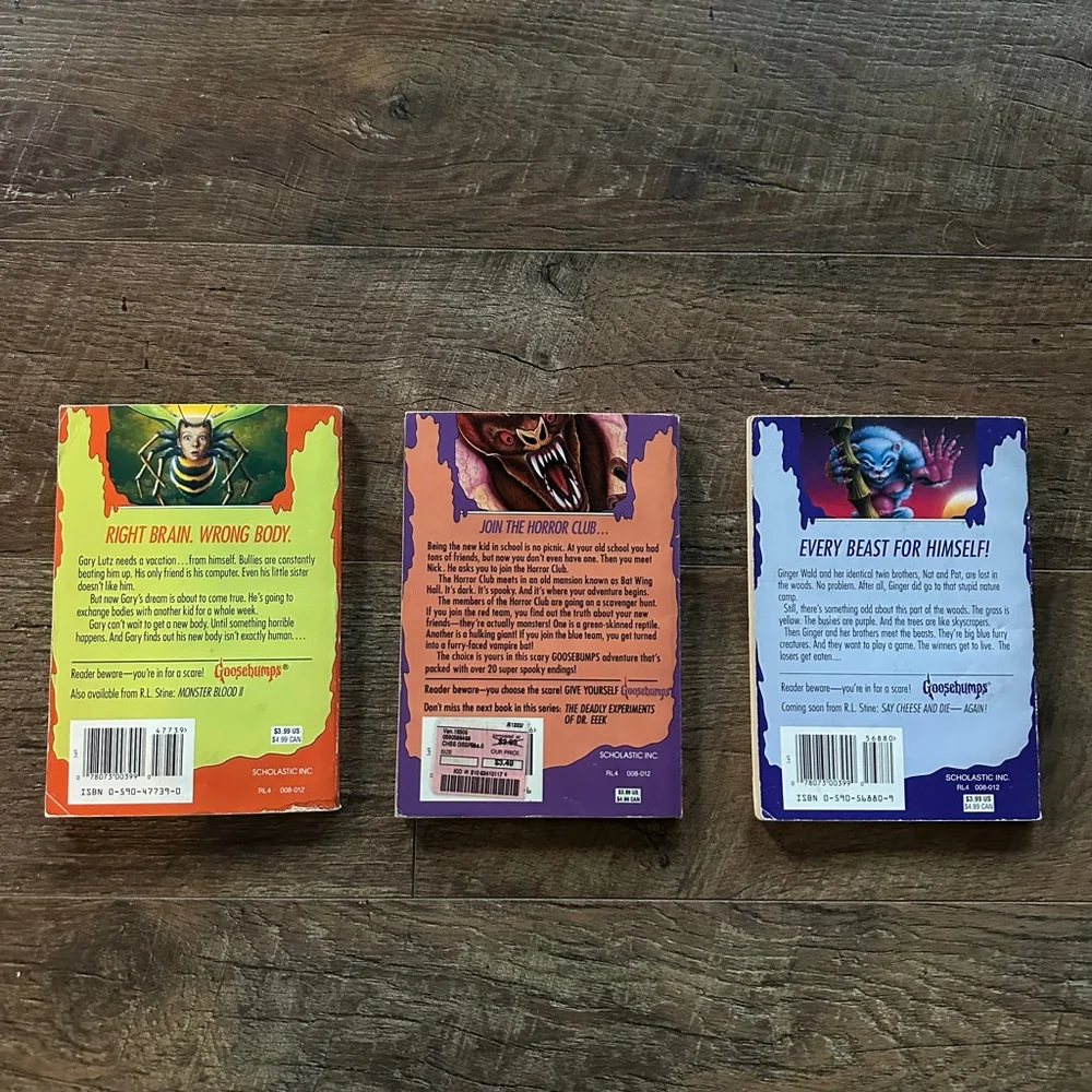 Scholastic Goosebumps Books Set (3)